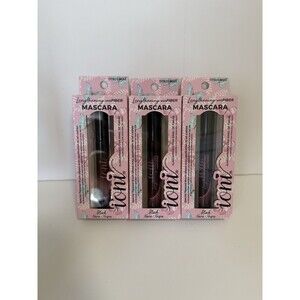 THREE ioni brand Lengthening W/ Fiber Mascara, Black, Tapered Brush NEW IN BOX